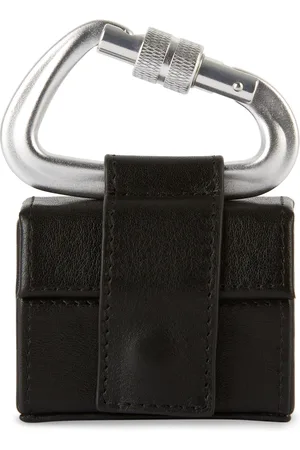 HELIOT EMIL Étui pour AirPods noir en cuir à mousqueton