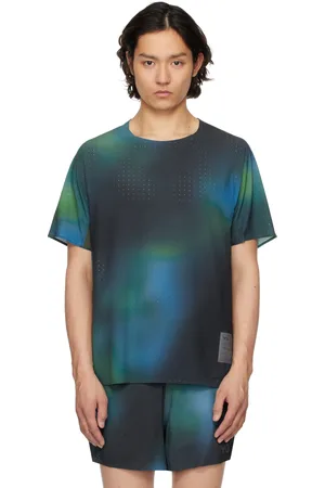 Y-3 T-shirt à manches courtes vert à motif sur l