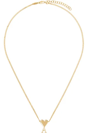 Ami Collier doré en laiton à pendentif à logo Ami de cœur
