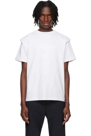 HELIOT EMIL T-shirt blanc à logo et à nervure aux épaules