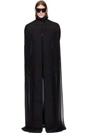 Rick Owens Manteau long de style cape Pville noir - Hollywood