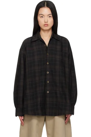 OUR LEGACY Chemise Borrowed noir et brun