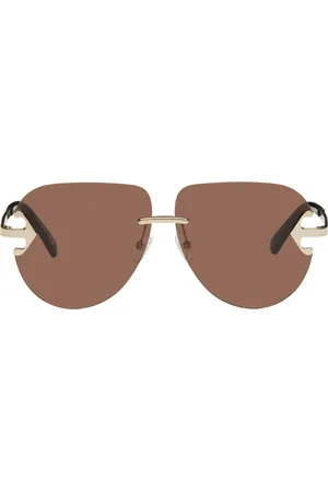 OFF-WHITE Lunettes de soleil Alexandria doré et brun