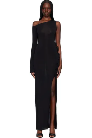 Nensi Dojaka Robe longue noire à épaule dénudée