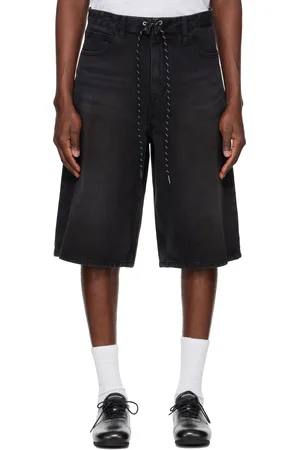 Solid Short noir en denim à cordon coulissant