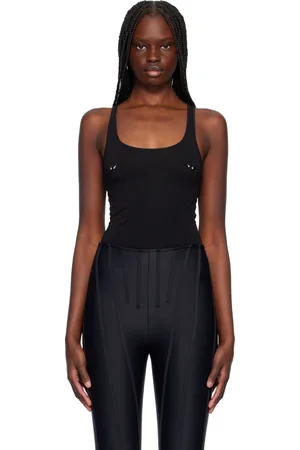 MUGLER Justaucorps de style débardeur noir à perçages