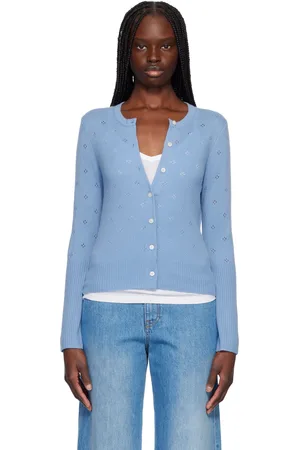 Guest In Residence Cardigan Jane bleu en pointelle