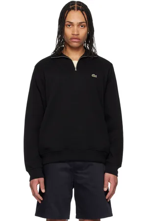 Lacoste Pull molletonné noir à col montant et à demi-glissière