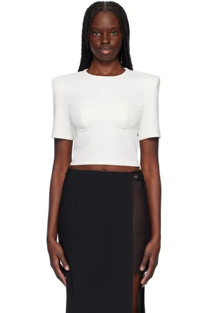 Nensi Dojaka T-shirt Beatrice blanc cassé à bustier