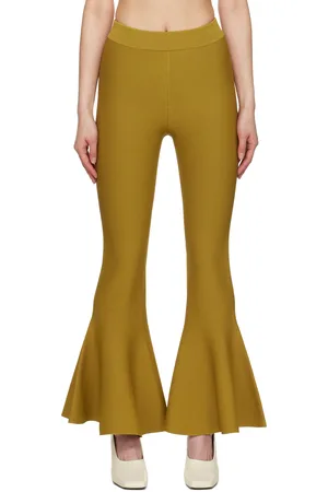 Ami Pantalon de détente jaune à jambes à godets