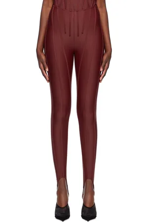 MUGLER Legging rouge à baleines