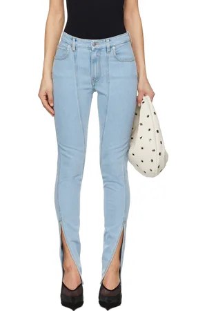 MUGLER Jean bleu à panneaux