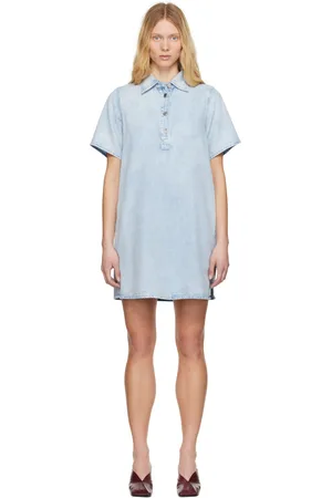 RAG&BONE Robe courte Jocelyn bleue en denim ultraléger
