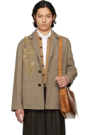 DRIES VAN NOTEN Veston taupe à paillettes