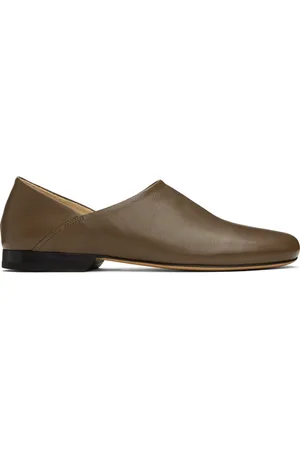LEMAIRE Chaussures à enfiler brunes en cuir