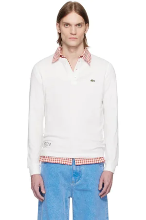 Lacoste Henley blanc en tricot gaufré