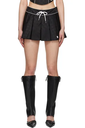 MISBHV Minijupe noire en nylon à monogrammes