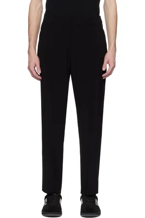 Balmain Pantalon droit noir en crêpe