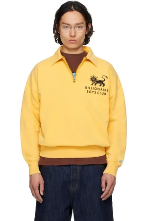 Billionaire Boys Club Pull molletonné jaune à logo et à demi-glissière
