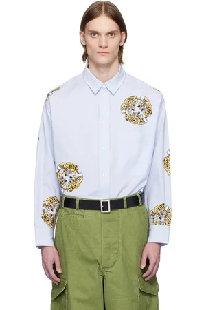 Kenzo Chemise surdimensionnée bleu et blanc édition VERDY