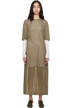 Lauren Manoogian Robe longue kaki en pointelle
