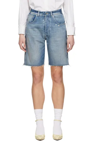 Maison Margiela Short bleu en denim à effet délavé