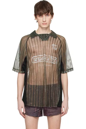 Serapis Polo de soccer kaki et bourgogne à rayures Aub