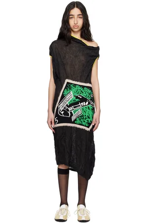 Kiko Kostadinov Robe midi Satellite noire en tricot