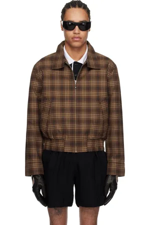 Ernest W. Baker Blouson Harrington brun à carreaux