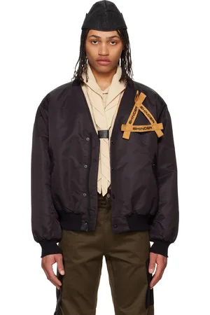 Olly Shinder Blouson aviateur noir à col en V