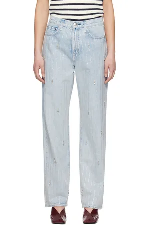 RAG&BONE Jean droit et décontracté Shea bleu à appliqués facettés