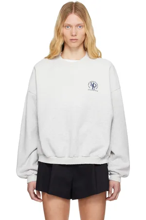 Alexander Wang Pull gris à col ras du cou et à image