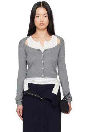 Shushu/Tong Cardigan gris en tricot