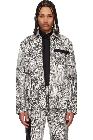 Olly Shinder Blouson Gardiner blanc et noir