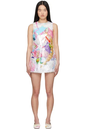 ASHLEY WILLIAMS Robe courte transparente à appliqués graphiques