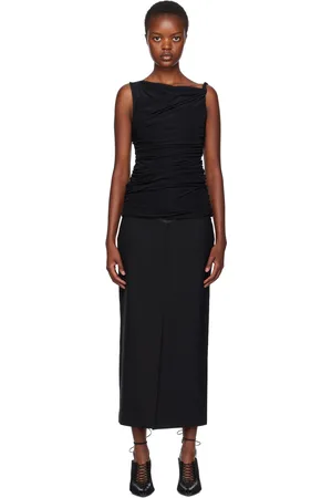 Helmut Lang Débardeur asymétrique noir à ornement torsadé