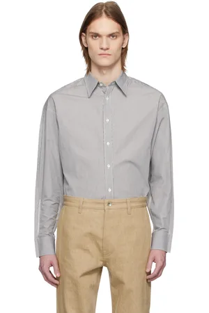 KARMUEL YOUNG Chemise coupée sur le biais noir et blanc à plis XY