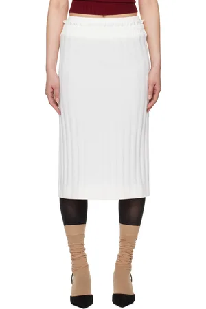 Shushu/Tong Jupe midi blanche à taille en dentelle