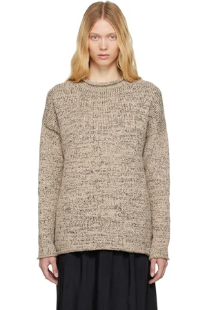 Lauren Manoogian Pull marbré beige à col à bord roulé