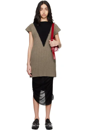 Kiko Kostadinov Robe courte de style gilet Dakota brun et noir