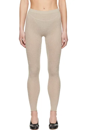 Lauren Manoogian Legging beige en pointelle extensible