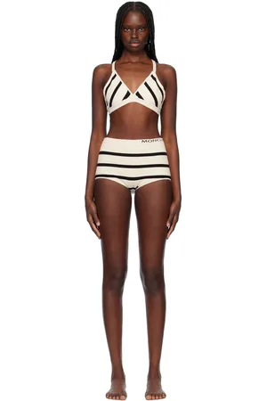 Moncler Bikini blanc cassé et noir en tricot