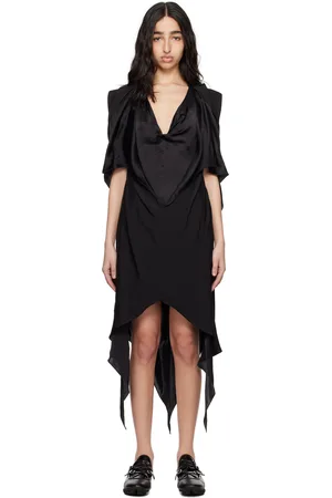 Kiko Kostadinov Robe midi Fornax noire à drapage