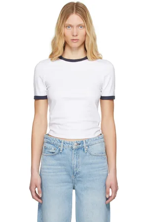 RAG&BONE T-shirt Mia blanc à bordures contrastées