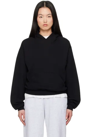 SKIMS Pull à capuche noir à coupe classique - Cotton Fleece