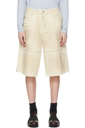 Serapis Short de marin ample beige à effet taché au goudron
