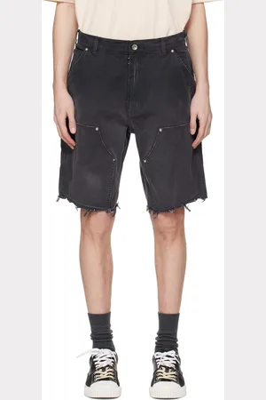 Maison Margiela Short gris en denim à clous