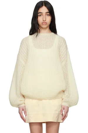 Totême Pull bouffant blanc cassé en tricot