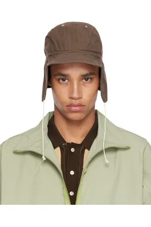 Camiel Fortgens Casquette brune en coton ciré à oreillettes