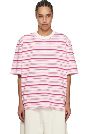 Camiel Fortgens T-shirt ample rose et blanc en jersey épais